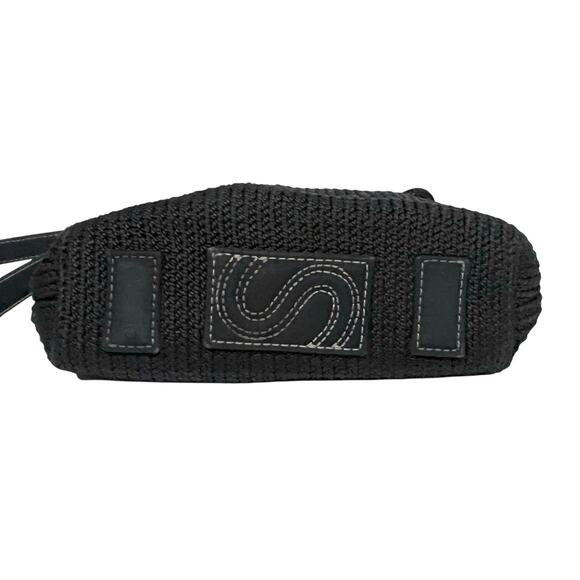 The Sak Purse Black Crochet Crossbody Bag Classic  Slim Zipper 7x7” Style 4516 - Picture 9 of 13